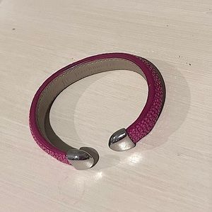 Magenta, snakeskin Jean Rousseau leather cuff. Never worn.